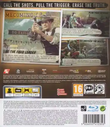 Bureau, The - XCOM Declassified (USA) (v1.02) (Disc) (Update) box cover back